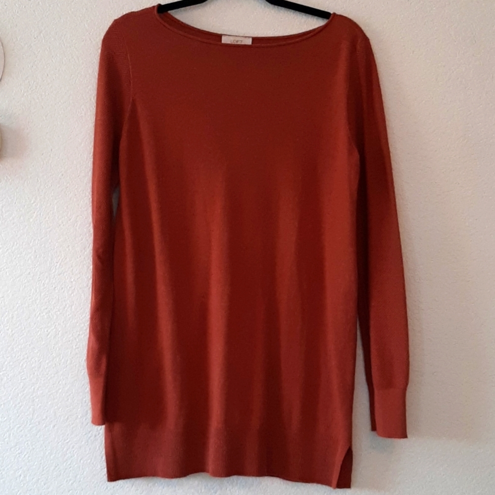 NWOT Loft Rust long Oversize Sweater size M